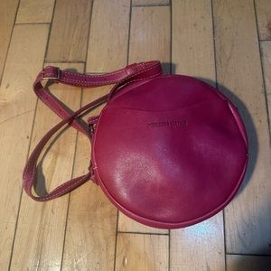 Portland Leather Large Circle Bag in Hibiscus